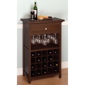 Winsome Wood Wine Cabinet w/ Drawer Glass Rack - All