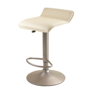 Winsome Wood Single Airlift Swivel Stool w/ Beige Pvc Seat - All