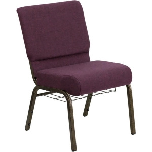 Flash Furniture Hercules Series 21 Inch Extra Wide Plum Church Chair w/ Communio - All