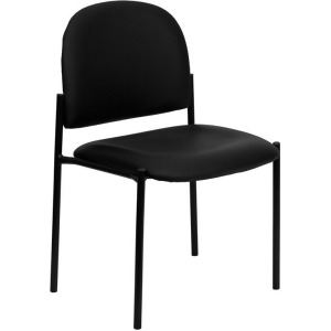Flash Furniture Black Vinyl Comfortable Stackable Steel Side Chair Bt-515-1-vi - All