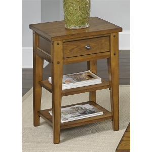 Liberty Furniture Lake House Chair Side Table in Oak Finish - All