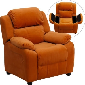 Flash Furniture Deluxe Heavily Padded Contemporary Orange Microfiber Kids Reclin - All