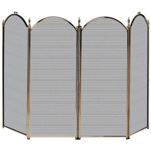 Uniflame S41010ab 4 Fold Antique Brass Screen S-4114 - All