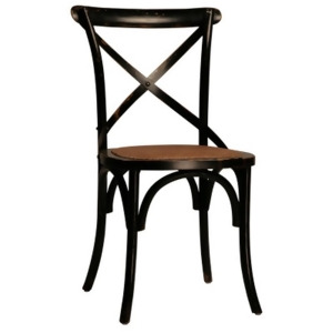 Dovetail Gaston Ant. Black Dining Chair Set of 2 - All