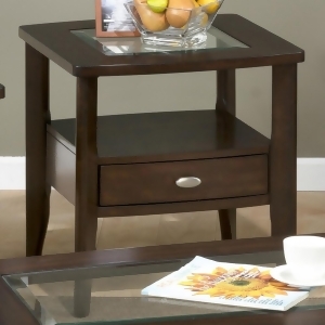 Jofran 827-3 Square End Table w/Drawer Glass Insert - All