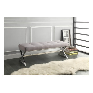 Homelegance Rory X-Base Bench in Grey Linen - All