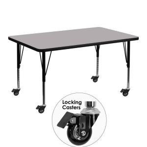 Flash Furniture Mobile 30 X 48 Rectangular Activity Table With Grey Thermal Fu - All