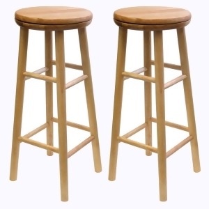 Winsome Wood Set of 2 Swivel 30 Inch Stool in Beech - All