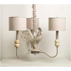 Yessica's Collection 3 Arm Taupe And White Washed Rooster Chandelier With Flax L - All