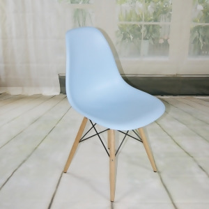 Mod Made Paris Tower Collection Side Chair With Wood Leg In Blue Set of 2 - All