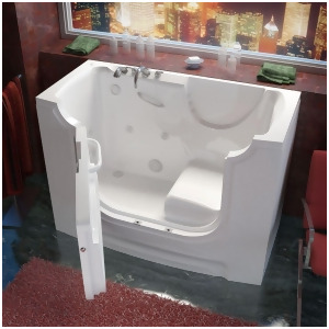 Meditub 30x60 Left Drain White Whirlpool Jetted Wheelchair Accessible Bathtub - All