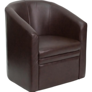 Flash Furniture Brown Leather Barrel-Shaped Guest Chair Go-s-03-bn-full-gg - All