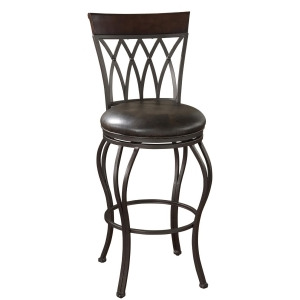 American Heritage Palermo Stool in Pepper w/ Tobacco Leather - All