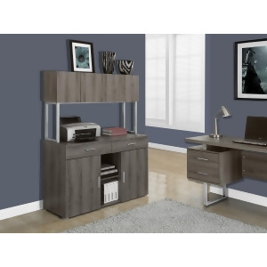 Monarch Specialties Dark Taupe Reclaimed-Look Office Storage Credenza I 7067 - All