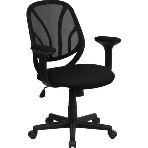 Flash Furniture Y-go Mid-Back Black Mesh Computer Task Chair w/ Arms Go-wy-05- - All