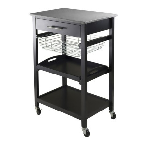 Winsome Wood 20322 Julia Utility Cart in Black - All
