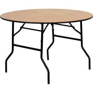 Flash Furniture 48 Inch Round Wood Folding Banquet Table w/ Clear Coated Finishe - All