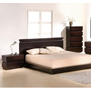 J M Furniture Knotch 3 Piece Platform Bedroom Set in Expresso - All
