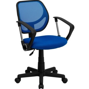 Flash Furniture Mid-Back Blue Mesh Task Chair Computer Chair w/ Arms Wa-3074 - All