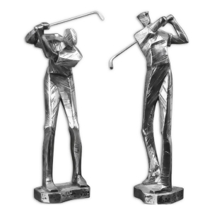 Uttermost Practice Shot 2 Statuettes in Metallic Silver - All