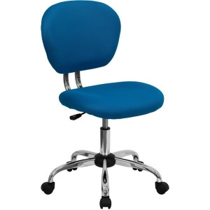 Flash Furniture Mid-Back Turquoise Mesh Task Chair w/ Chrome Base H-2376-f-tur - All