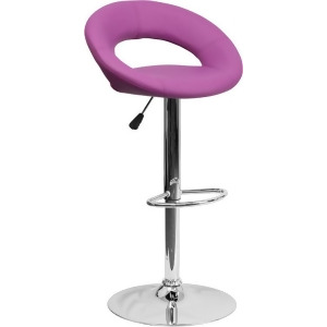 Flash Furniture Contemporary Purple Vinyl Rounded Back Adjustable Height Bar Sto - All