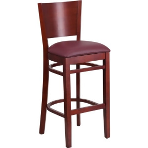 Flash Furniture Lacey Series Solid Back Mahogany Wooden Restaurant Barstool Bu - All
