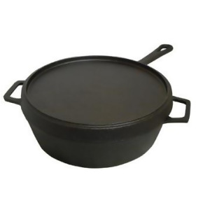 King Kooker 5-Quart Cast Iron Fryer with Griddle-Lid - All