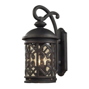 Elk Lighting 42061/2 2 Light Outdoor Sconce in Weathered Charcoal Clear Seeded - All