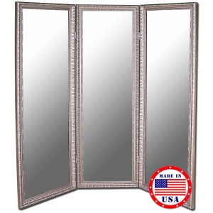 Hitchcock Butterfield Antique Silver 3 Paneled Mirror - All