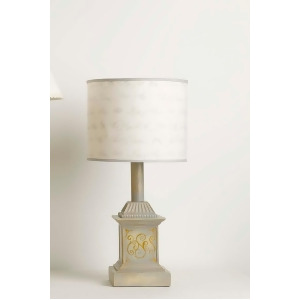 Yessica's Collection Distressed Grey With Gold Scroll Lamp - All