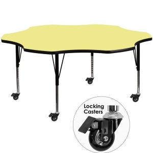 Flash Furniture Mobile 60 Flower Shaped Activity Table With Yellow Thermal Fuse - All