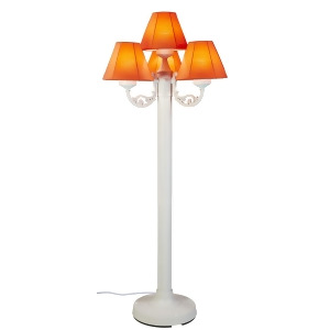 Patio Living Versailles Floor Lamp 35451 with White Body and Canvas Melon Sunbre - All