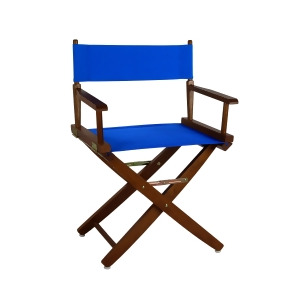 Yu Shan Extra-wide Premium Directors Chair Mission Oak Frame with Royal Blue Col - All