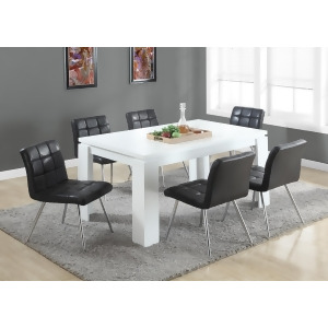 Monarch Specialties White Table and Black Chairs 7 Piece Dining Set - All