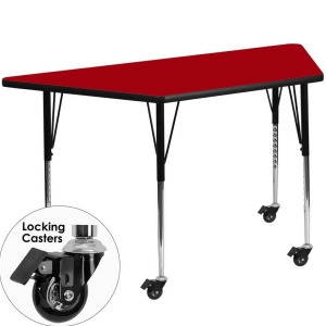 Flash Furniture Mobile 30 X 60 Trapezoid Activity Table With Red Thermal Fused - All