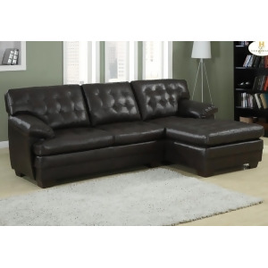 Homelegance Brooks 2 Piece Sectional Sofa in Rich Dark Brown Leather - All