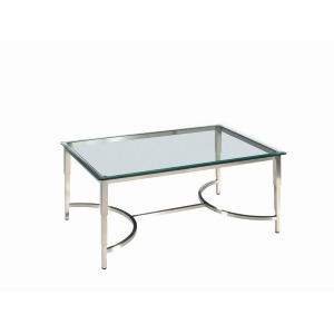 Allan Copley Designs Sheila Rectangular Glass Top Cocktail Table in Brushed Stai - All