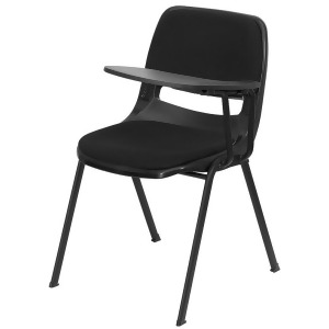 Flash Furniture Padded Black Ergonomic Shell Chair w/ Left Handed Flip-Up Tablet - All