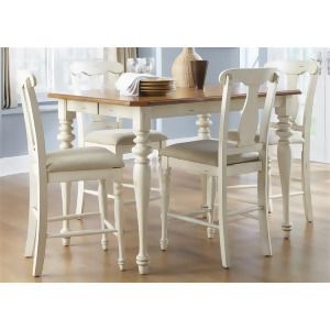 Liberty Furniture Ocean Isle 5 Piece Gathering Table Set in Bisque with Natural - All