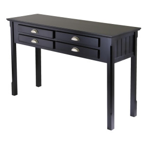 Winsome Wood 20450 Timber Hall/Console Table Drawers in Black - All