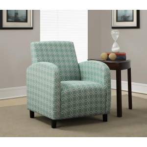 Monarch Specialties Faded Green Angled Kaleidoscope Fabric Accent Chair I 8043 - All