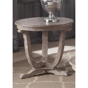 Liberty Greystone Mill End Table In Stone White Wash w/ Wire brush - All
