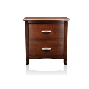 Furniture of America Transitional 2-Drawer Nightstand In Brown Cherry - All