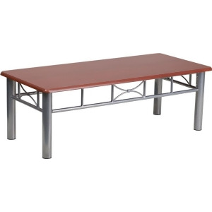 Flash Furniture Mahogany Laminate Coffee Table w/ Silver Steel Frame Jb-5-cof- - All