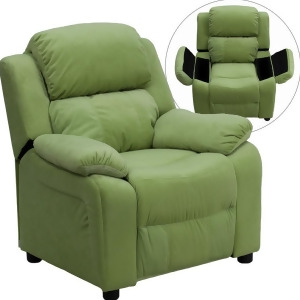 Flash Furniture Deluxe Heavily Padded Contemporary Avocado Microfiber Kids Recli - All