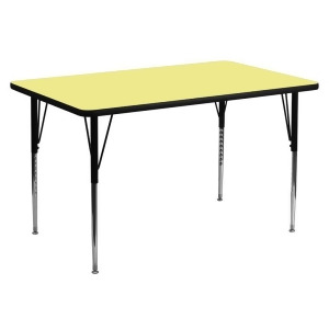 Flash Furniture 30 x 60 Rectangular Activity Table w/ Yellow Thermal Fused Lamin - All