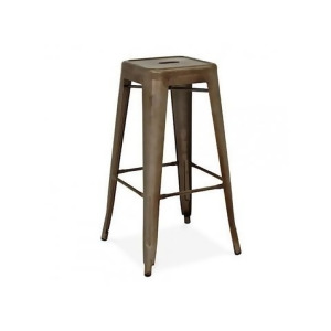 Design Lab Dreux Stackable Rustic Matte Steel Barstool Set of 4 - All