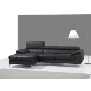 J M A973b Italian Leather Mini Sectional Chaise In Black - All
