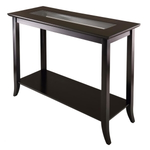 Winsome Wood Genoa Rectangular Console Table w/ Glass Shelf - All